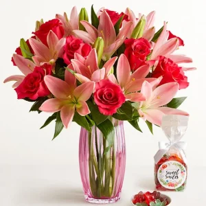 Magnificent Pink Rose & Lily Bouquet