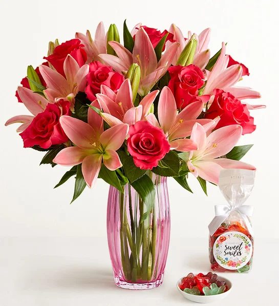 Magnificent Pink Rose & Lily Bouquet