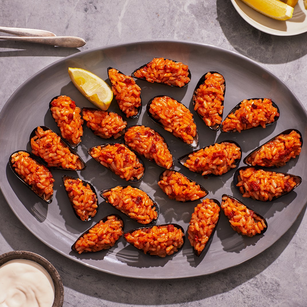 Stuffed Mussels With Pepperoni Rice