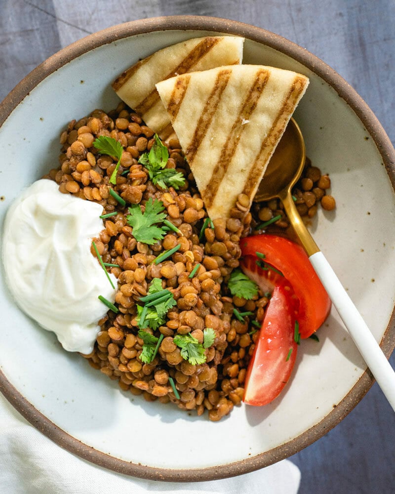 Seasoned Brown Lentils