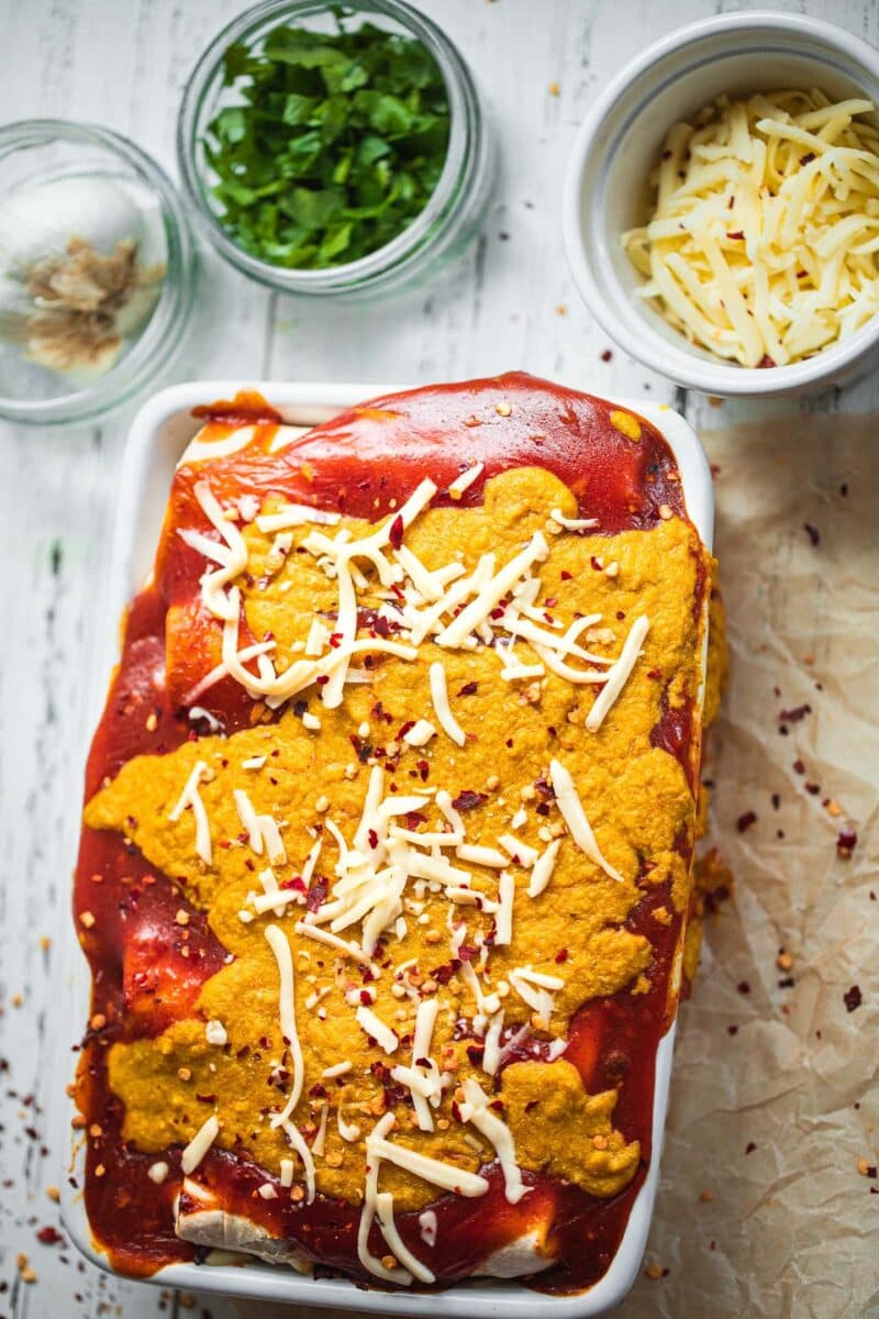 Vegan Black Bean Enchiladas