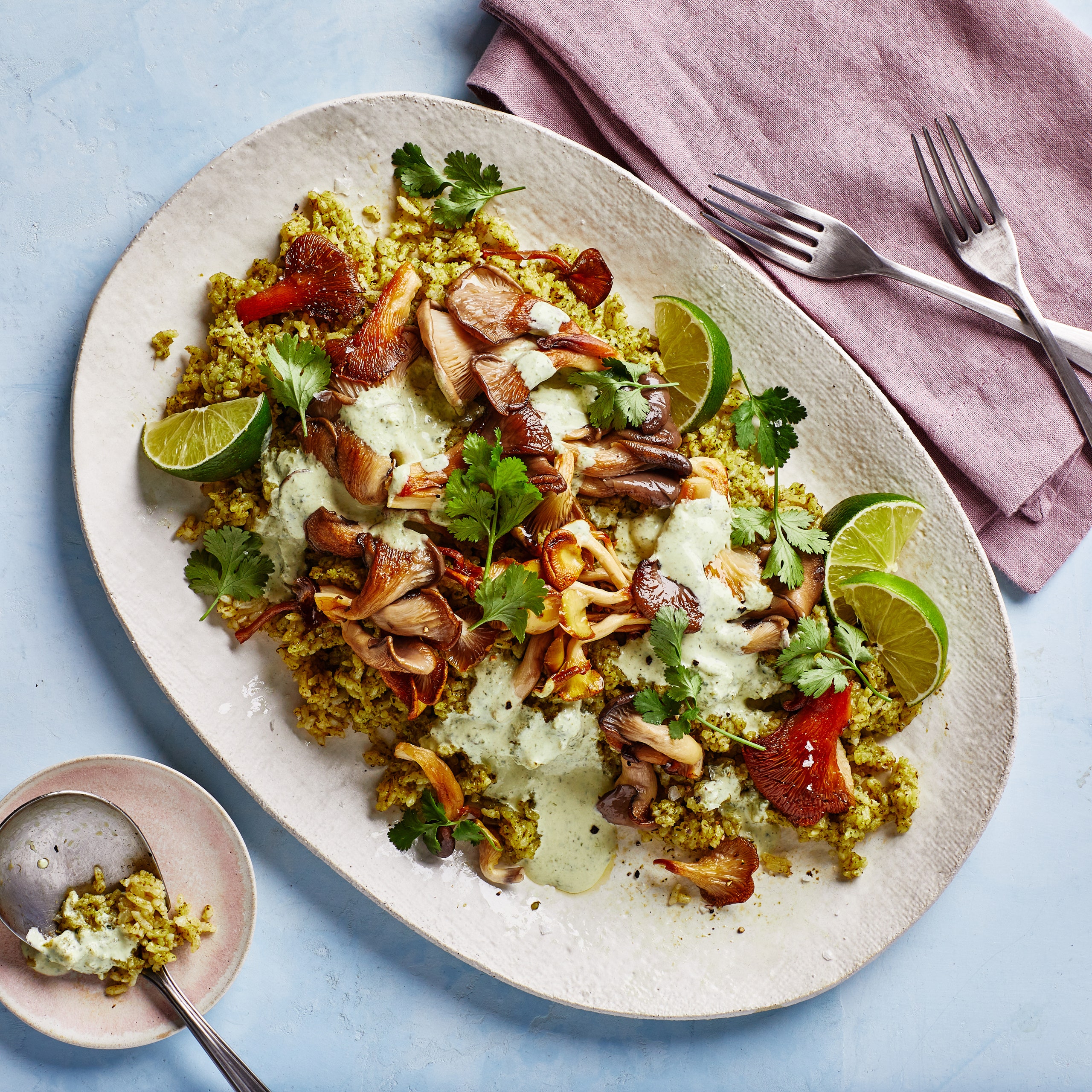 Arroz Verde With Spiced Mushrooms