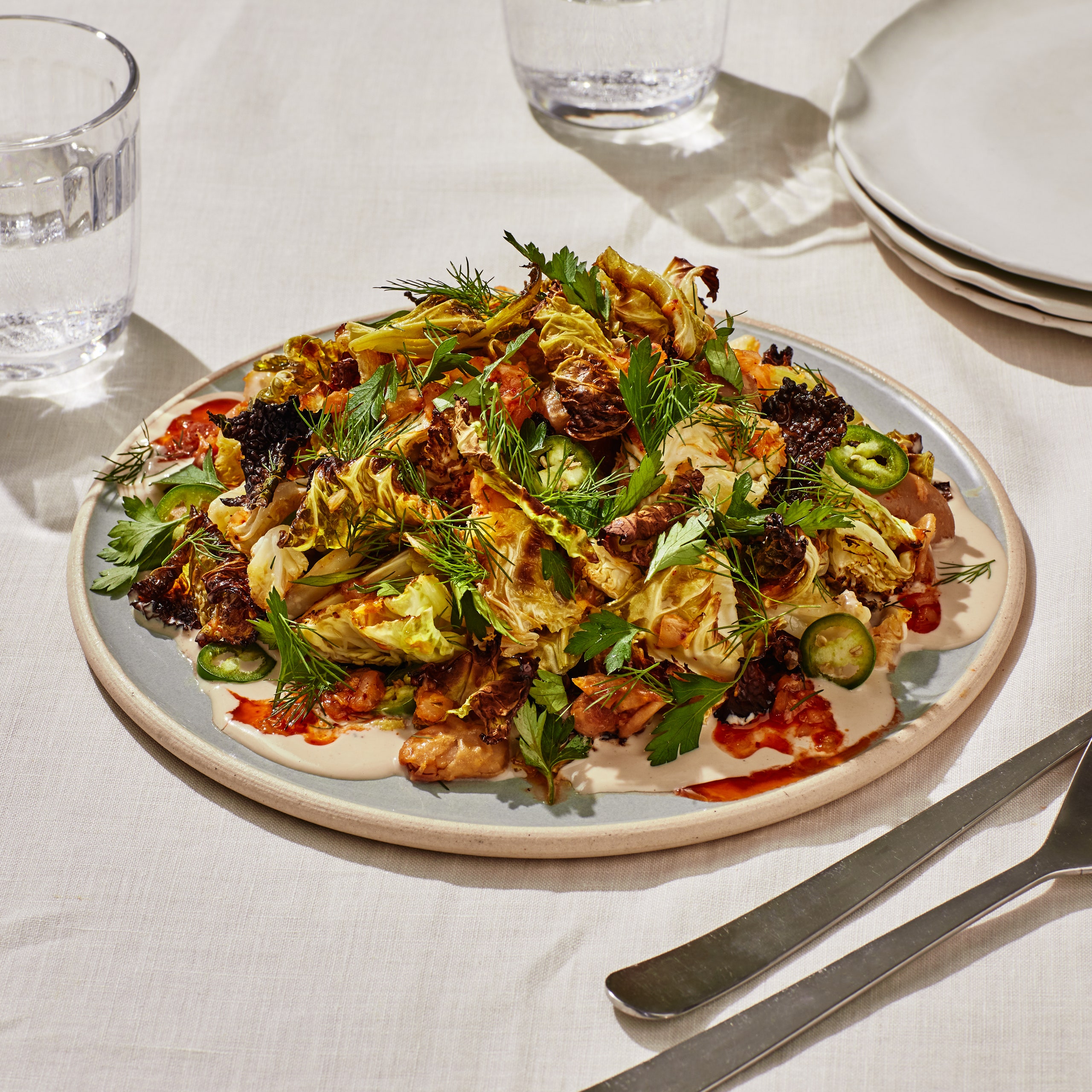 Charred Cabbage With Kimchi Dressing