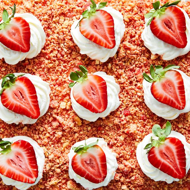 Strawberry Crunch Poke Cake