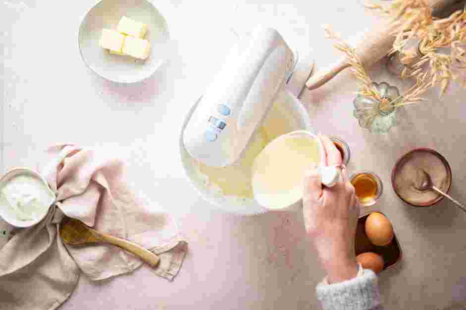 Churro Cheesecake Recipe: Add the sweetened condensed milk and mix until combined.