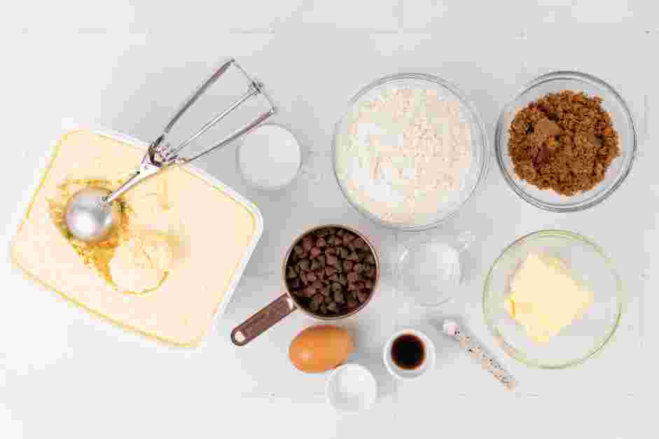 Cookie Ice Cream Sandwich Recipe: Measure and prep all ingredients.