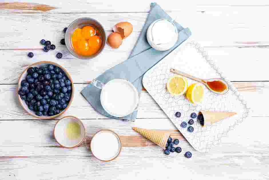 Blueberry Ice Cream Recipe: Set up and pre-chill the ice cream maker.