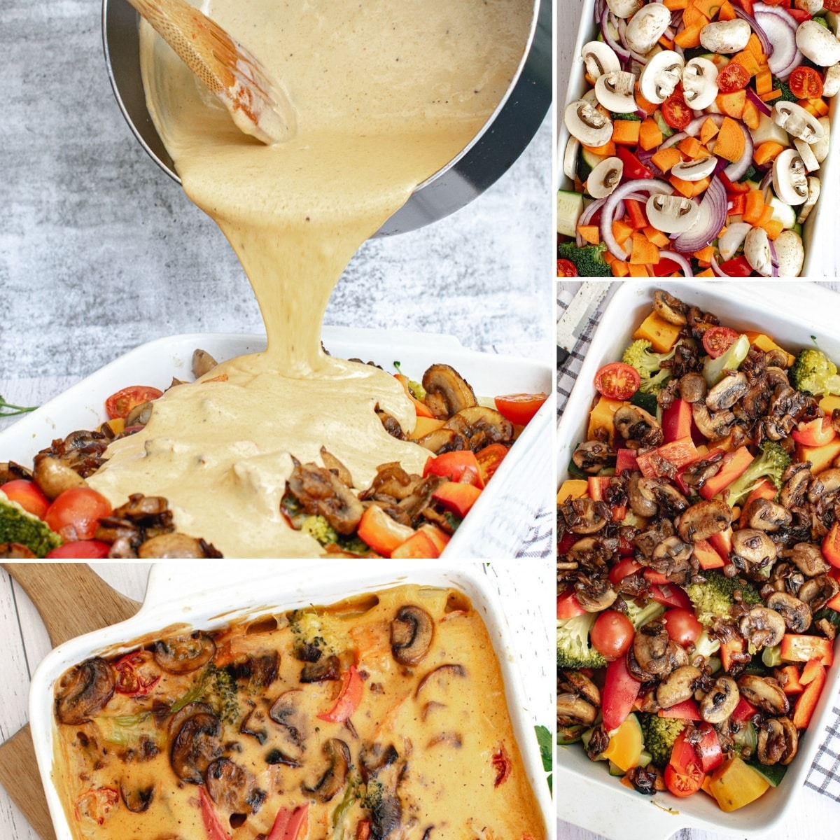 Roasted Veggies with Vegan Cheese Sauce