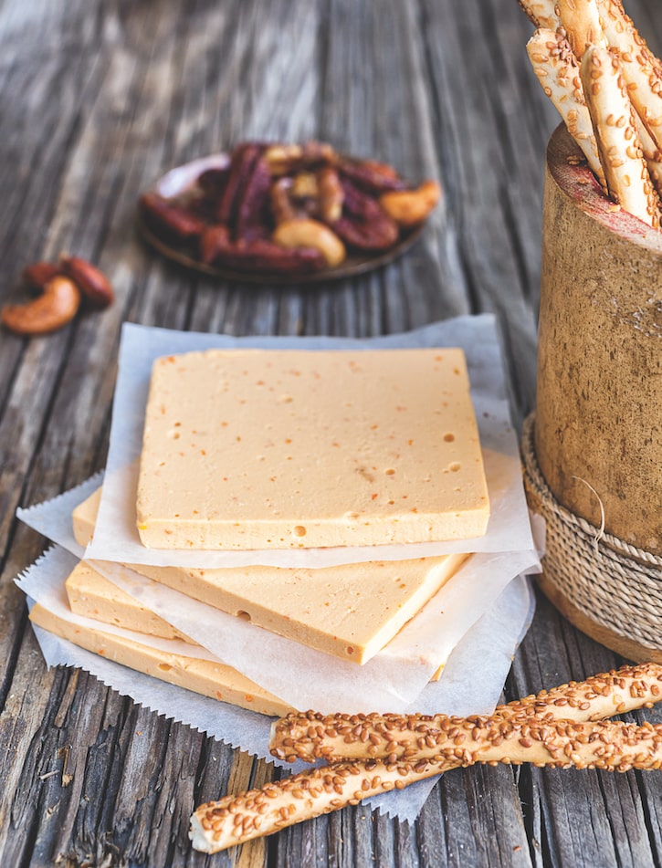 Vegan American Cheese Slices from Vegan Cheese by Jules Aron