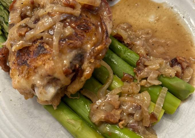 Chicken in a Bacon and White Wine Sauce