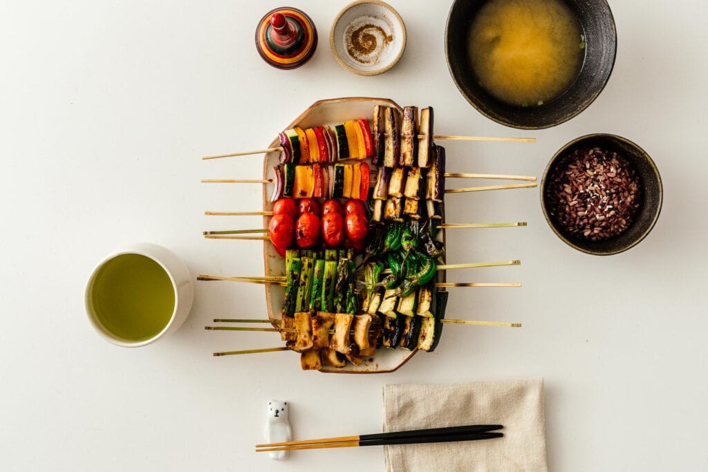 Japanese Vegetable Skewers aka Vegetable Yakitori